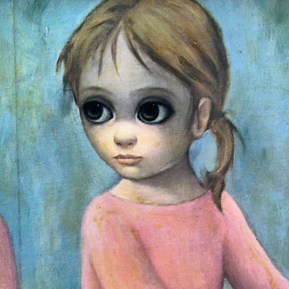 Vintage Margaret Keane 1963 Big Eye Framed Textured Print Ballerina Class kitsch - Picture 6 of 15